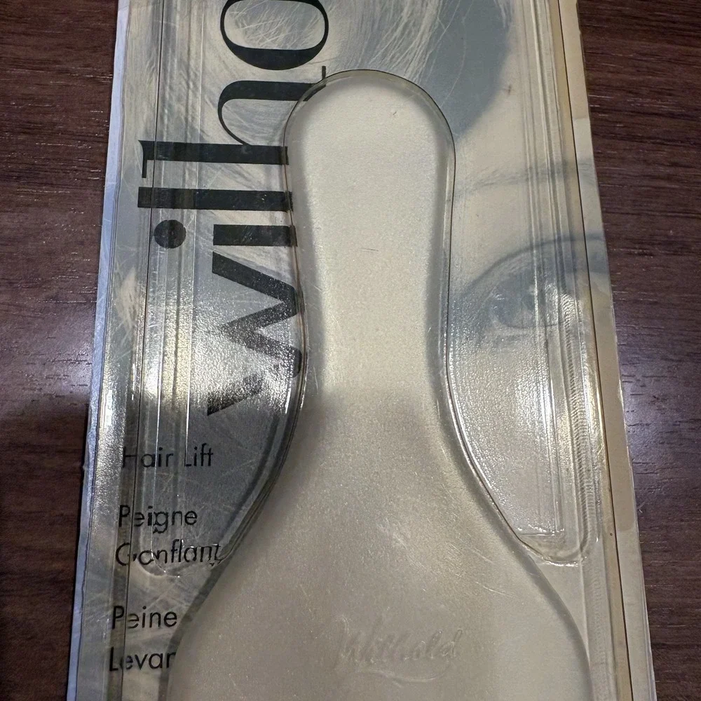 Vintage Wilhold Wavy Hair Lift Pick Comb White Green Dip Rare NEW 7431